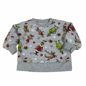The Grinch Holiday Christmas Sweatshirt Gray Size 12 Months